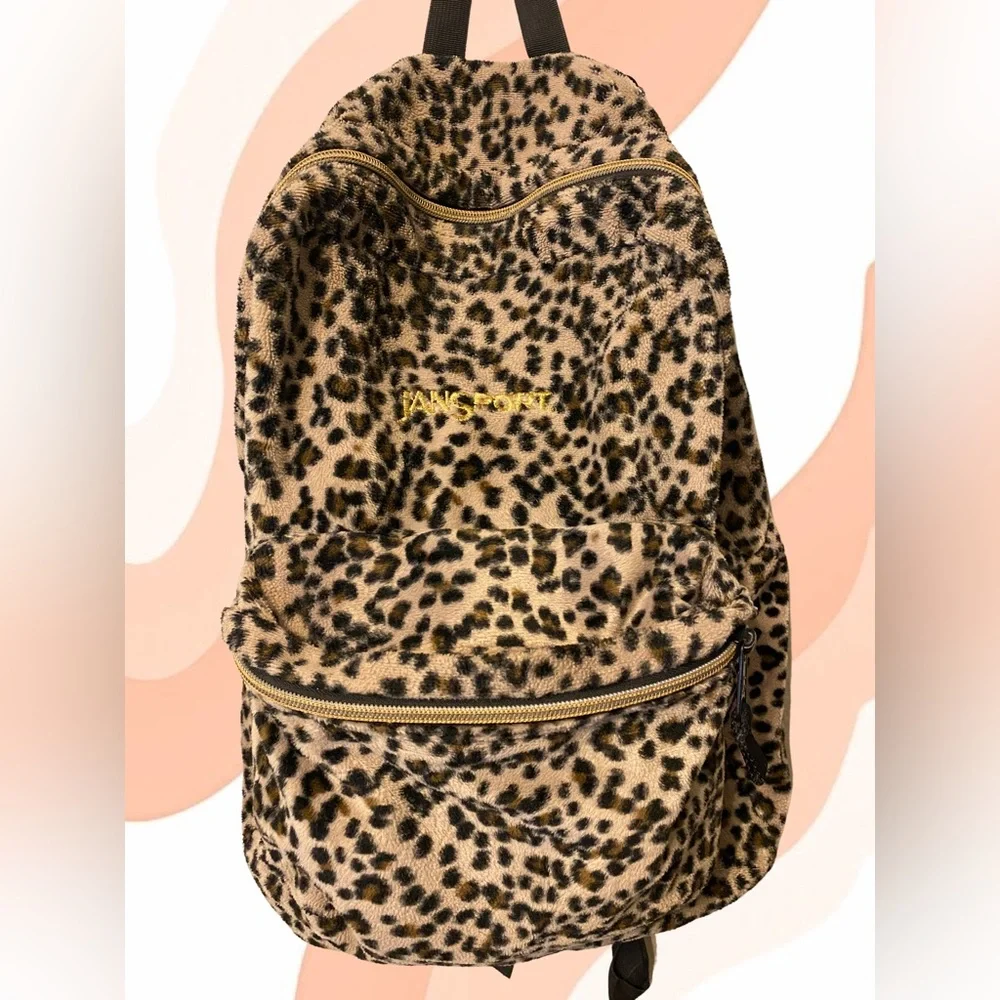 jansport backpack leopard print Half Pint FX Mini Two compartments Jansport Fluffy Leopard Print Backpack